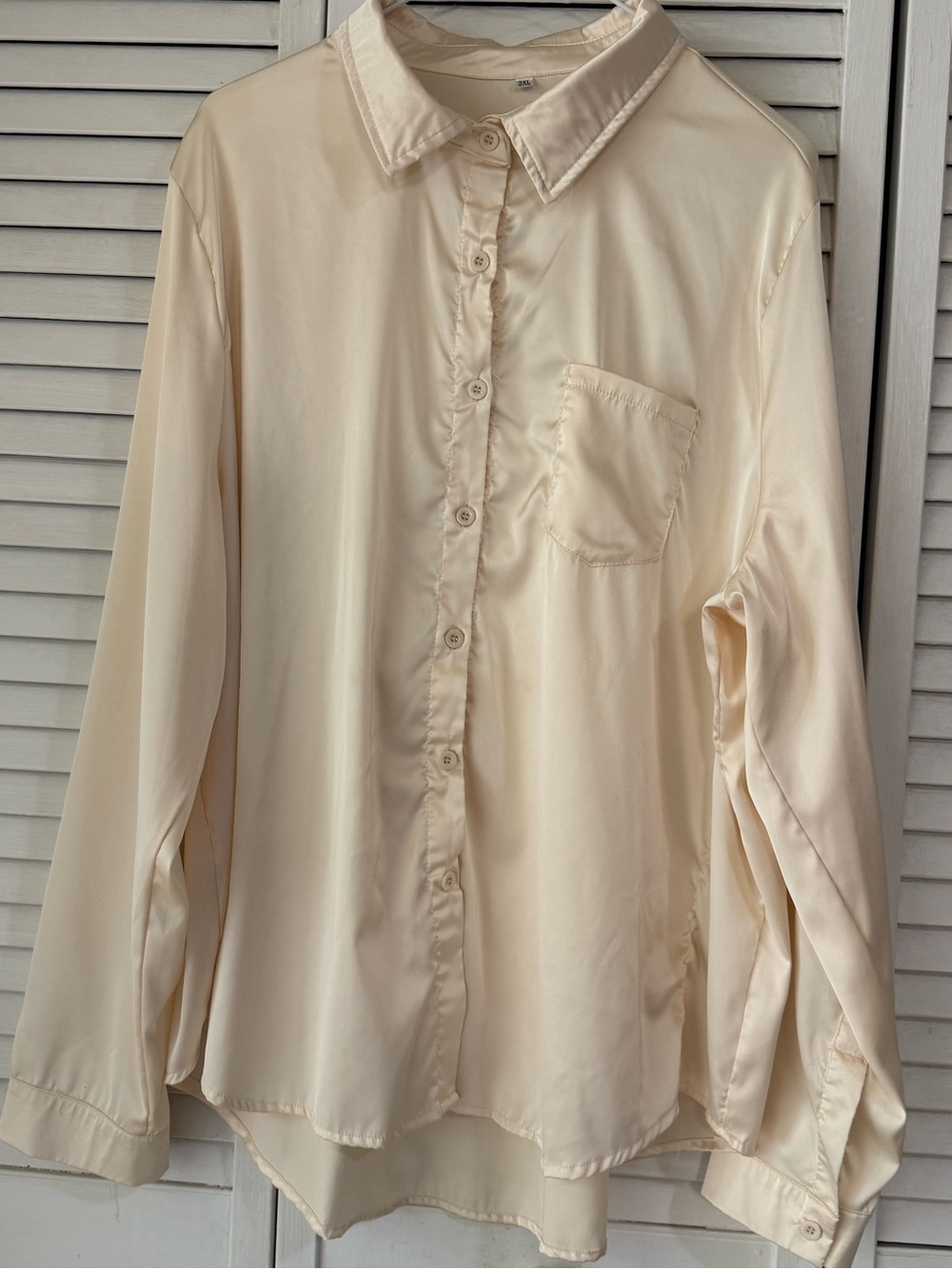Classic Women's Cream Button-Down Shirt